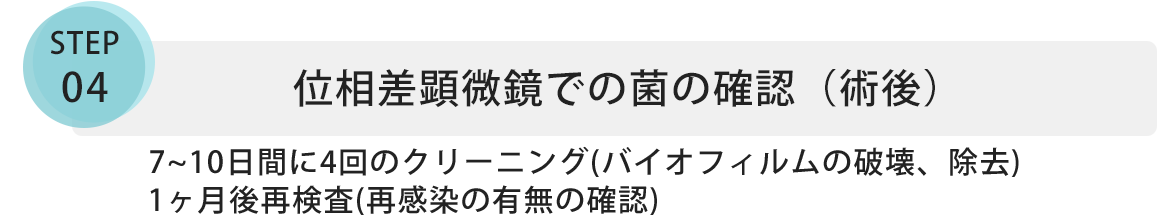 位相差顕微鏡での菌の確認（術後）